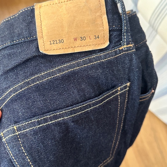 BUCK MASON 💙 Japanese Indigo Dark Wash Straight Leg Jeans Size 30Wx34L LIKE NEW - Picture 7 of 8